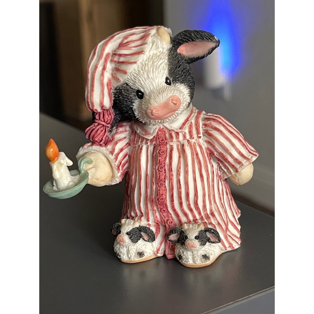 1994 Enesco Mary Moo Moos Once Upon A Midnight Steer Cow Figurine 651680